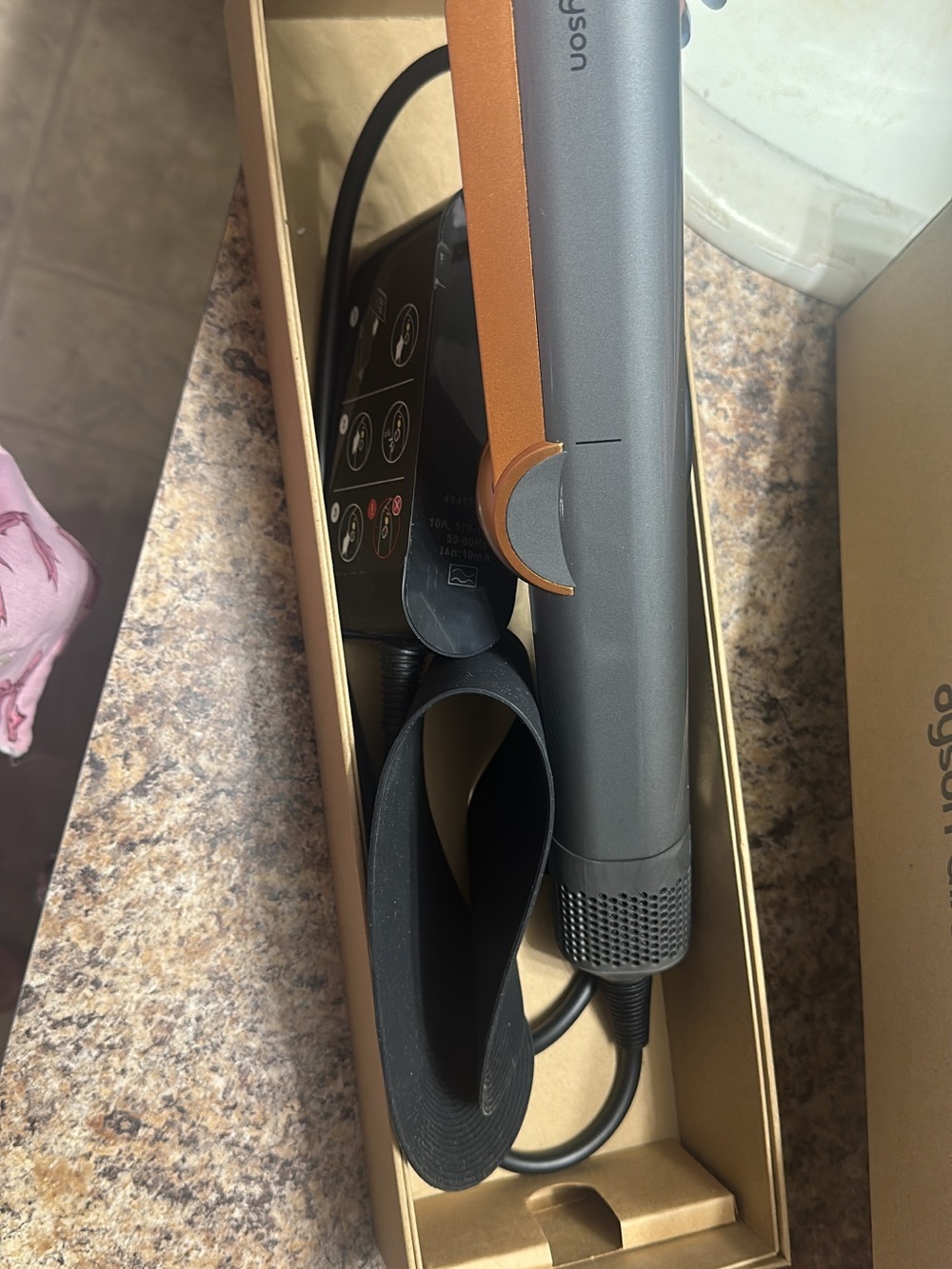 Dyson hair styling tool in silver and gold - Picture 2 of 3